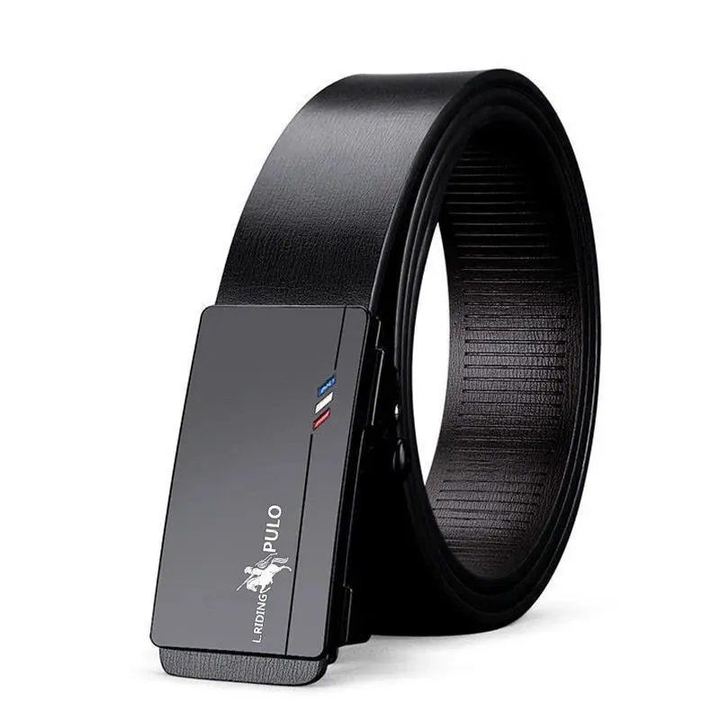 Paul Gürtel Herren Ledergürtel mit automatischer Schnalle, reines Rindsleder, junge Leute, lässige Persönlichkeit, koreanische Version des Trends des Hosengürtels 105cm von Joom DACH