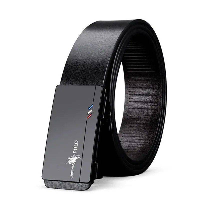 Paul Gürtel Herren Ledergürtel mit automatischer Schnalle, reines Rindsleder, junge Leute, lässige Persönlichkeit, koreanische Version des Trends des Hosengürtels 105cm von Joom DACH