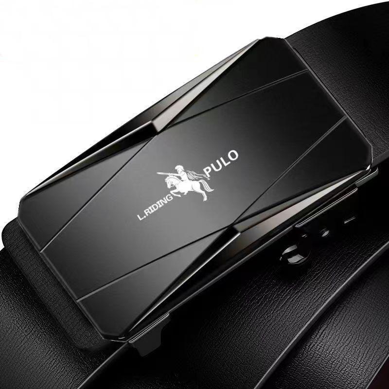 Paul Gürtel Herren Ledergürtel mit automatischer Schnalle, reines Rindsleder, junge Leute, lässige Persönlichkeit, koreanische Version des Trends des Hosengürtels 130cm von Joom DACH