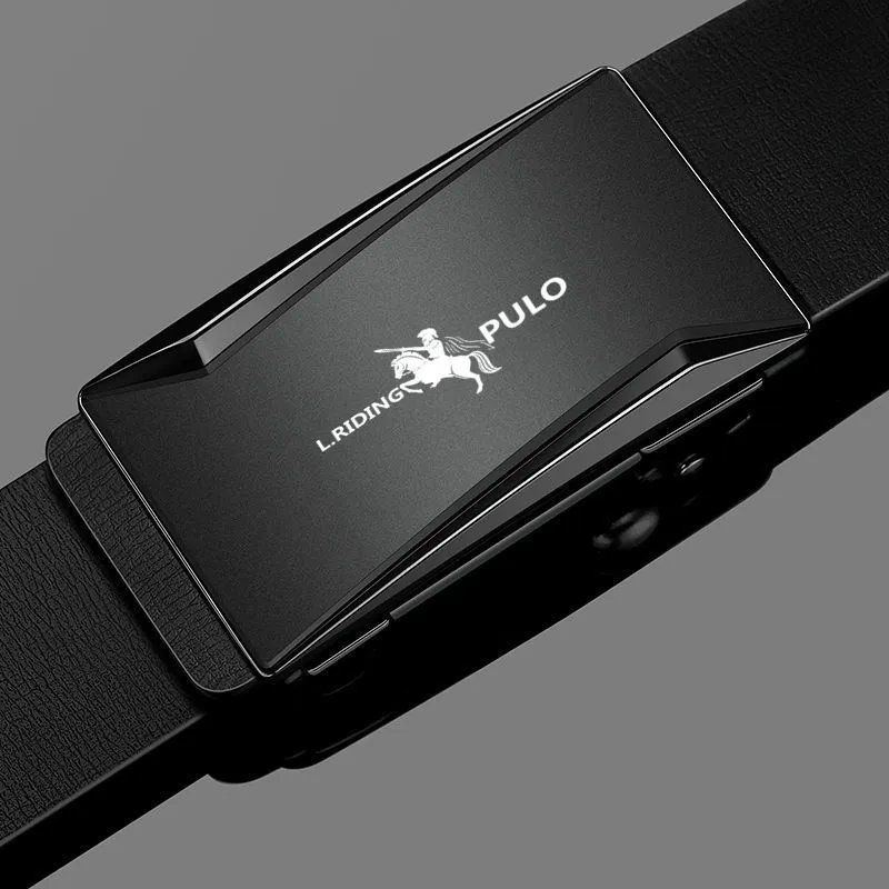 Paul Gürtel Herren Ledergürtel mit automatischer Schnalle, reines Rindsleder, junge Leute, lässige Persönlichkeit, koreanische Version des Trends des Hosengürtels 130cm von Joom DACH