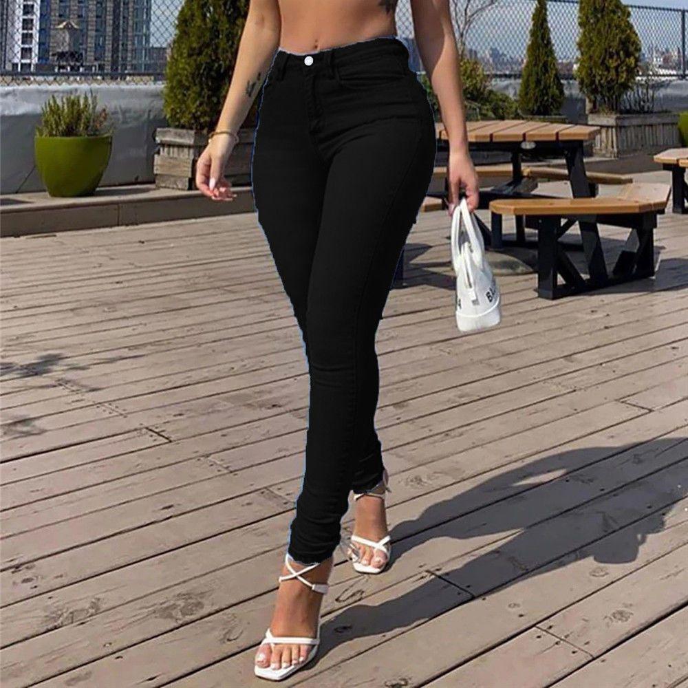 Peach Hip Skinny Jeans für Damen im europäischen und amerikanischen Stil – modische, lässige Bleistifthose 6XL von Joom DACH