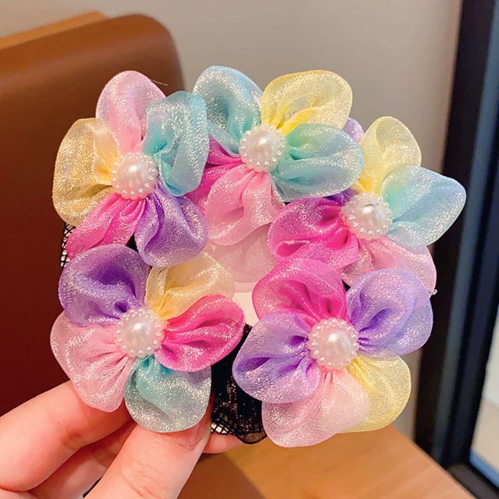 Perle Blume Haarnetz Netz Ballett Dutt Snood Unsichtbar Kinder Duttnetz Täglich multicolor-simple von Joom DACH