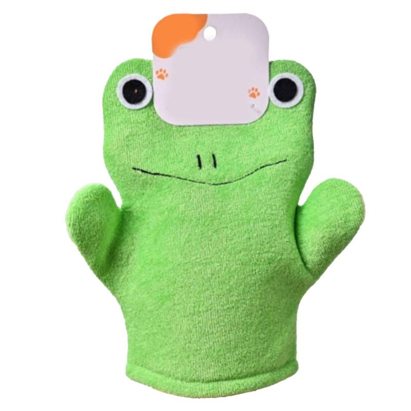 Peelingwaschlappen Körperpeeling Hübsches Design Massage Badetuch für Kinder Erwachsene Grüner Frosch One Size von Joom DACH