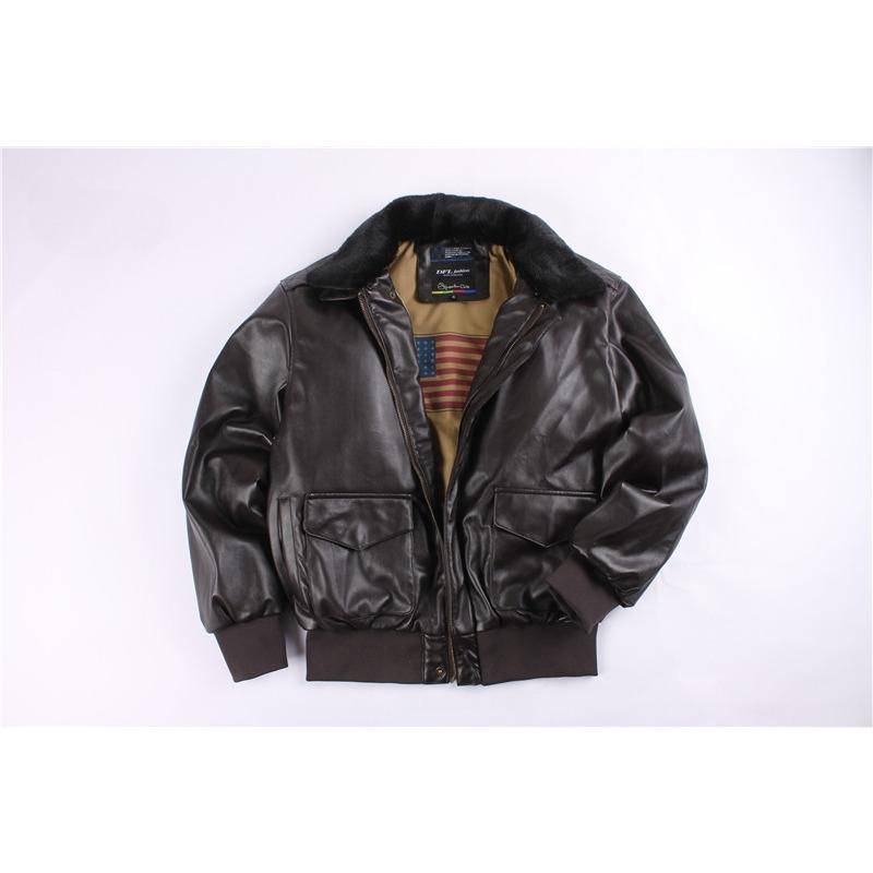 Pelz Einteiliges Pilotenpaar aus Leder für Männer und Frauen, Motorradjacke mit Pelzkragen M braun von Joom DACH