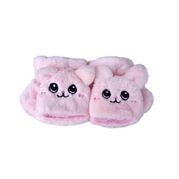 Pelz-Kaninchen-Fäustlinge, Plüsch, fingerlose Handschuhe ohne Finger, Fahrhandschuh, Winter, warme dicke Handschuhe für Damen rosa von Joom DACH