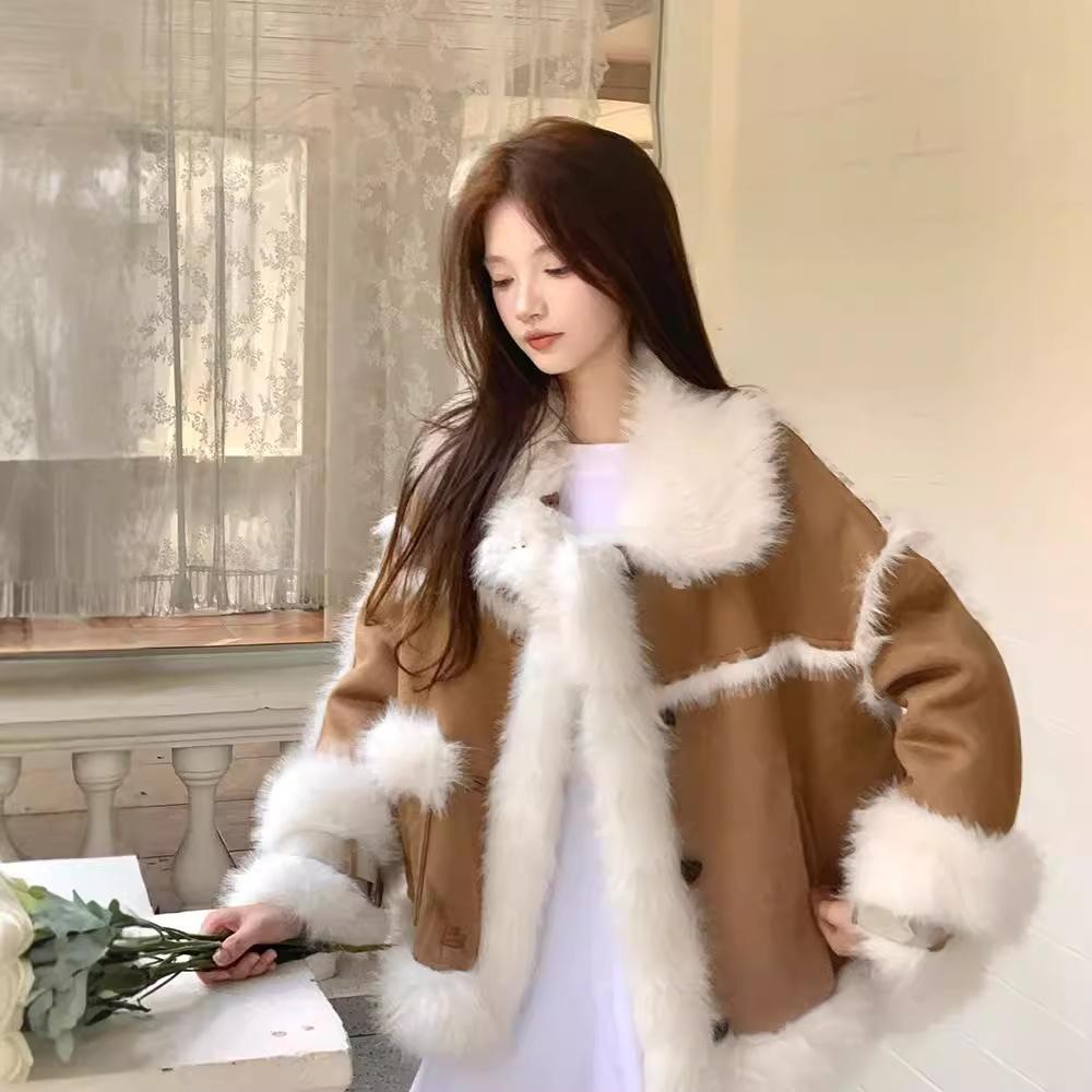 Pelz Pelz Integrierte Verdickt Pie Überwindet Pelz Kragen Pelzmantel frauen Winter Pelzmantel L von Joom DACH
