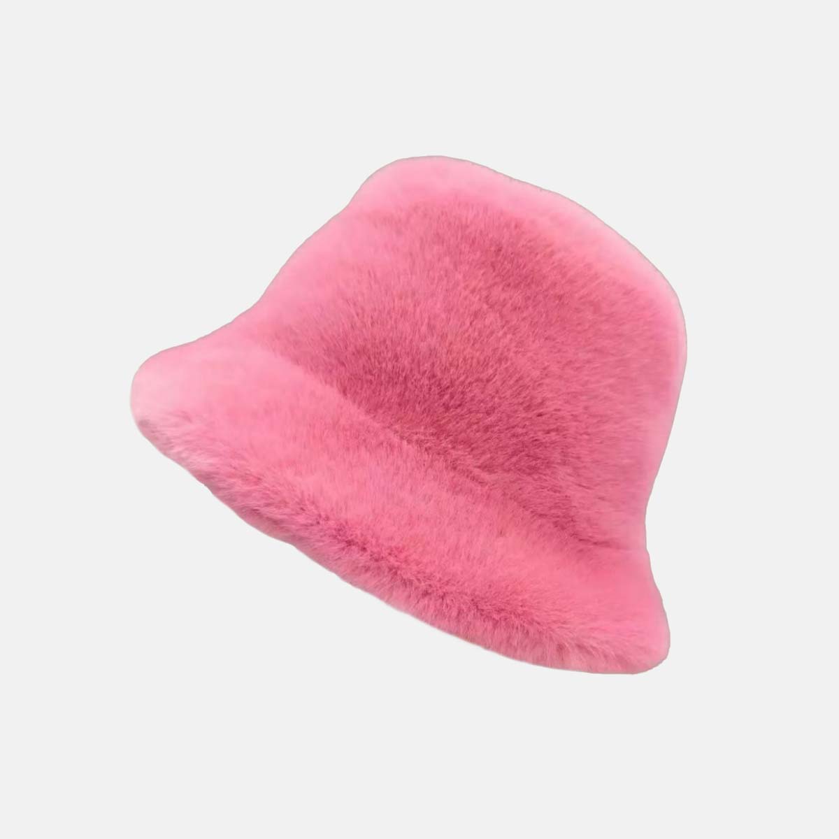 Pelzimitat-Nerzmütze für Damen im Herbst und Winter, verdickte und warme Fischermütze, Beckenmütze, weicher und pelziger Ohrenschutz und warme Mütze ONE SIZE französische rose von Joom DACH