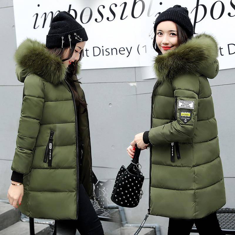 Pelzkragen Daunenjacke mit Baumwollpolsterung Damen Winter Schlanke mittellange modische Jacke mit Baumwollpolsterung XXL armee grüne Pelzkragen Daunenjacke mit Baumwollpolsterung Damen Winter Schlanke mittellange modische Jacke mit Baumwollpolsterung XXL armee grüne von Joom DACH