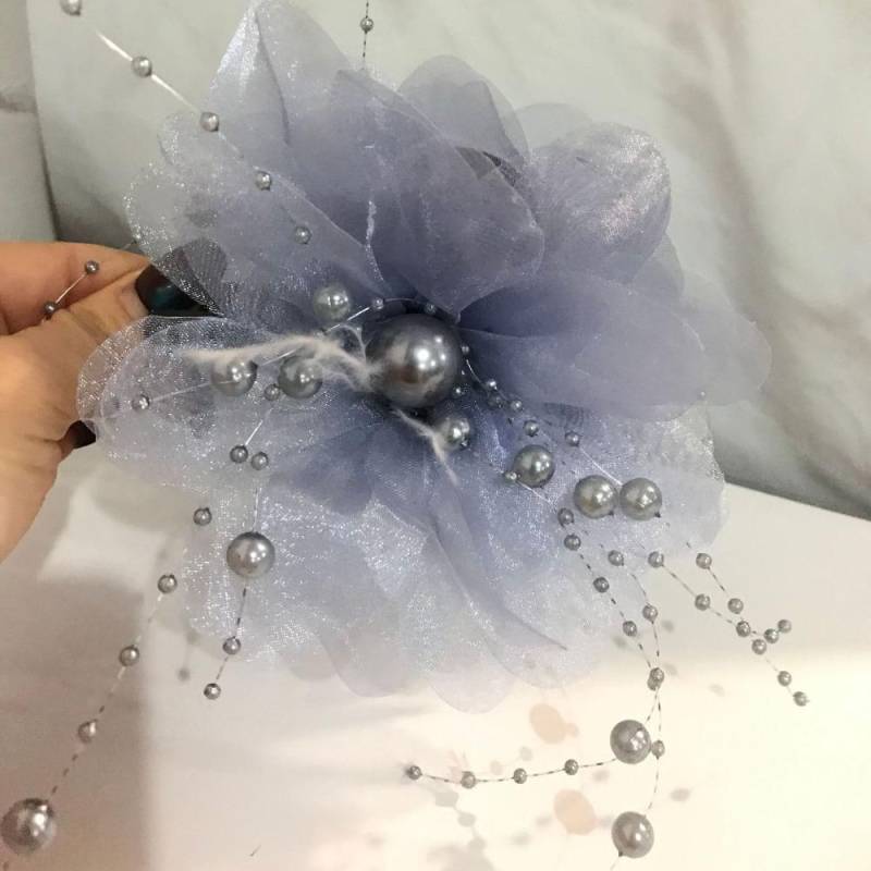 Pfingstrose Blume Blume Haarklammern Quaste Haiklammer Elegant Greifende Klammer Frauen Blue-13cm von Joom DACH