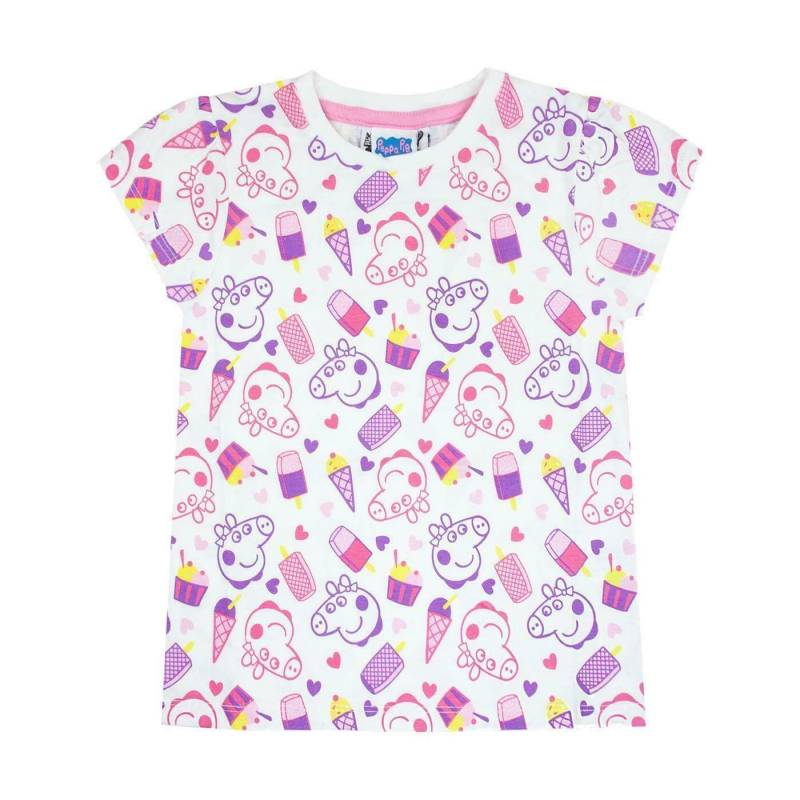 Peppa Pig Mädchen-T-Shirt mit Allover-Print 5-6 Years weiß von Joom DACH