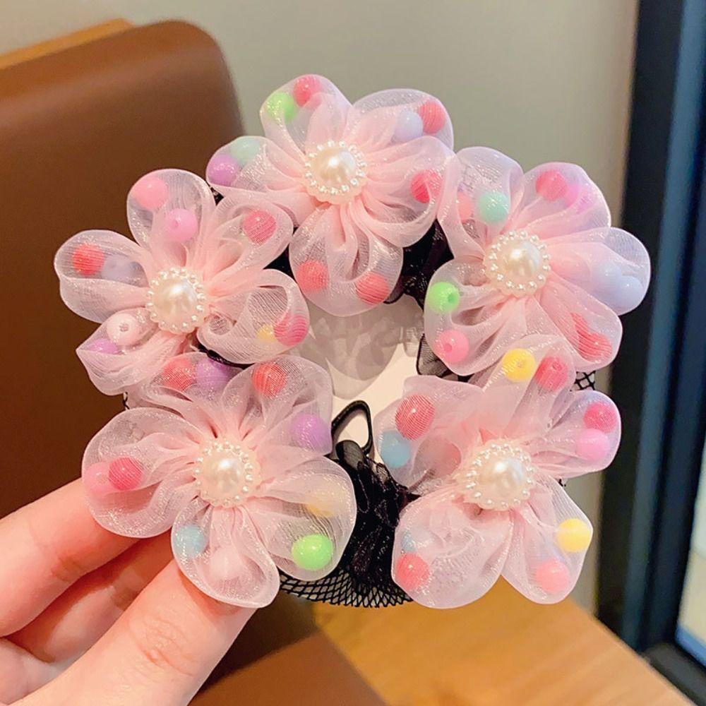 Perle Blume Haarnetz Netz Ballett Dutt Snood Unsichtbar Kinder Duttnetz Täglich pink-ball von Joom DACH