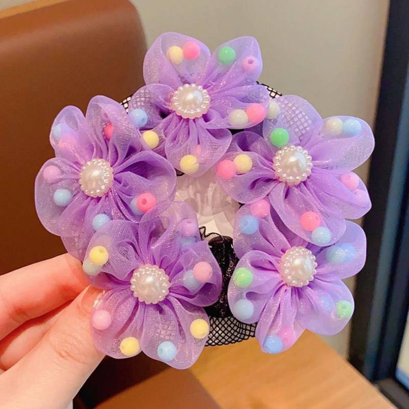 Perle Blume Haarnetz Netz Ballett Dutt Snood Unsichtbar Kinder Duttnetz Täglich purple-ball von Joom DACH