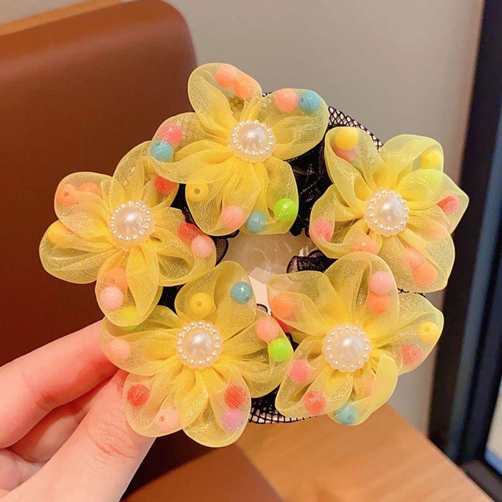 Perle Blume Haarnetz Netz Ballett Dutt Snood Unsichtbar Kinder Duttnetz Täglich yellow-ball von Joom DACH