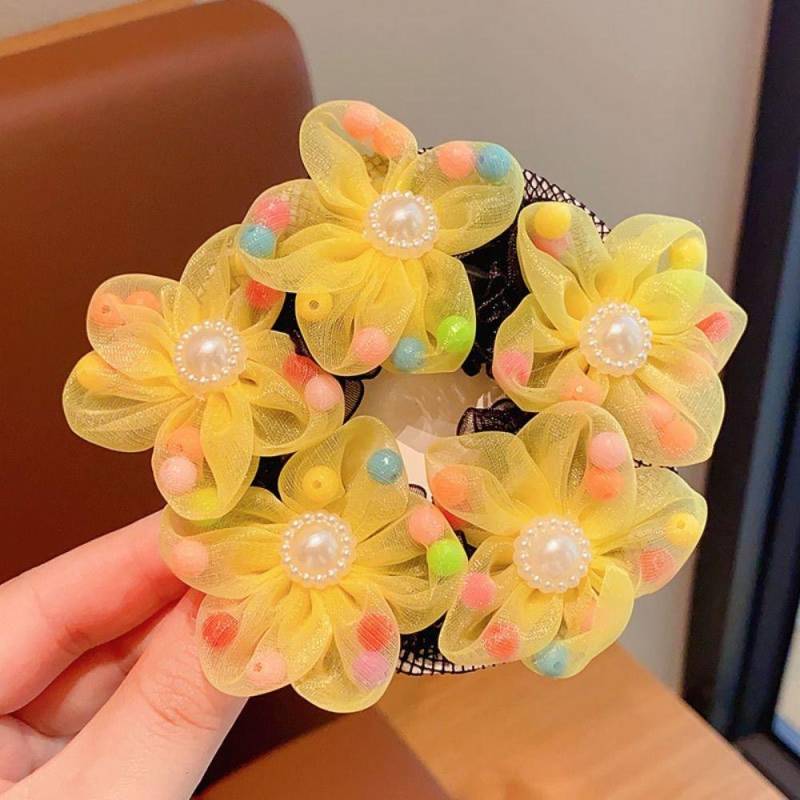 Perle Blume Haarnetz Netz Ballett Dutt Snood Unsichtbar Kinder Duttnetz Täglich yellow-ball von Joom DACH