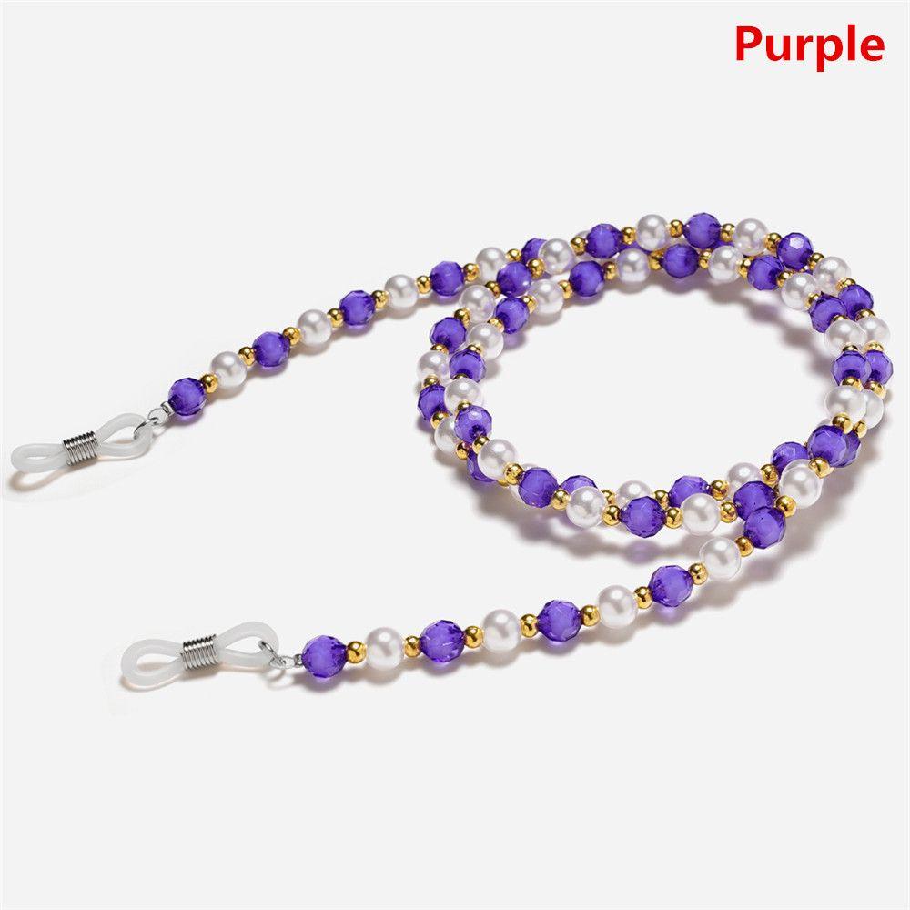 Perlen Männer Frauen Kristall Gläser Halskette Gläser Kette Auge tragen Zubehör Brillen Lanyard violett von Joom DACH
