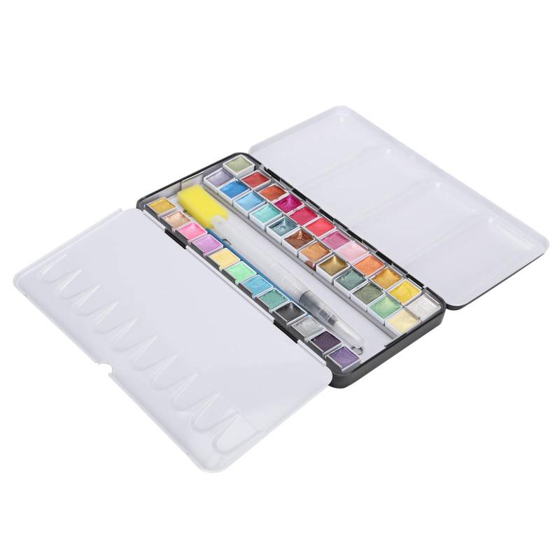 Perlglanz-Aquarellfarbe, tragbares, leuchtendes Aquarellpigment-Set mit Box, 36 Farben Perlglanz-Aquarellfarbe, tragbares, leuchtendes Aquarellpigment-Set mit Box, 36 Farben von Joom DACH