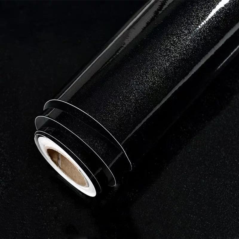 Perlglanz-Aufkleber aus selbstklebendem PVC für die Renovierung von Möbeln und Küchen 60cm x 1m, Pearlescent schwarz von Joom DACH