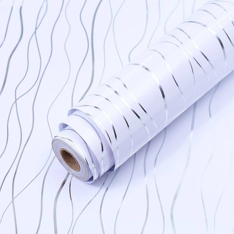 Perlglanz-Aufkleber aus selbstklebendem PVC für die Renovierung von Möbeln und Küchen 60cm x 1m, Wave weiß Perlglanz-Aufkleber aus selbstklebendem PVC für die Renovierung von Möbeln und Küchen 60cm x 1m, Wave weiß von Joom DACH