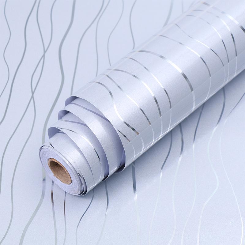 Perlglanz-Aufkleber aus selbstklebendem PVC für die Renovierung von Möbeln und Küchen 60cm x 1m, Wave graue von Joom DACH