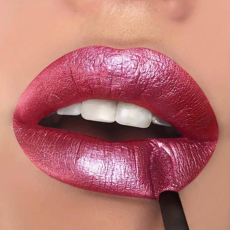 Perlglanz-Lippenstift, lang anhaltender, hochpigmentierter Lipgloss, matter, flüssiger Lipgloss, Antihaft-Becher, roter, leicht zu färbender Lippenstift für das tägliche Make-up von Frauen 07# von Joom DACH