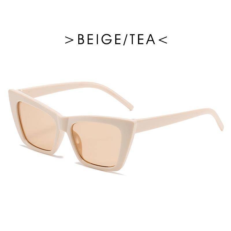 Persönlichkeit Trend Cat Eye Quadrat Sonnenbrille Frauen Mode Luxus Marke Großen Rahmen Retro Sonnenbrille UV400 Schutz Brillen beige von Joom DACH