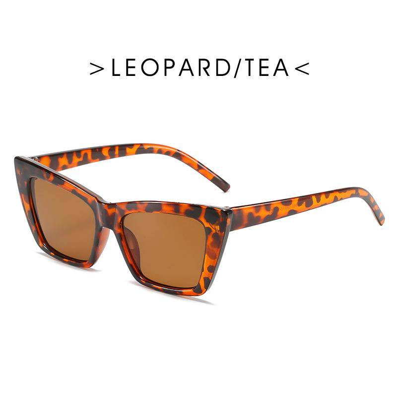 Persönlichkeit Trend Cat Eye Quadrat Sonnenbrille Frauen Mode Luxus Marke Großen Rahmen Retro Sonnenbrille UV400 Schutz Brillen Leo-Print/kaffeebraun von Joom DACH