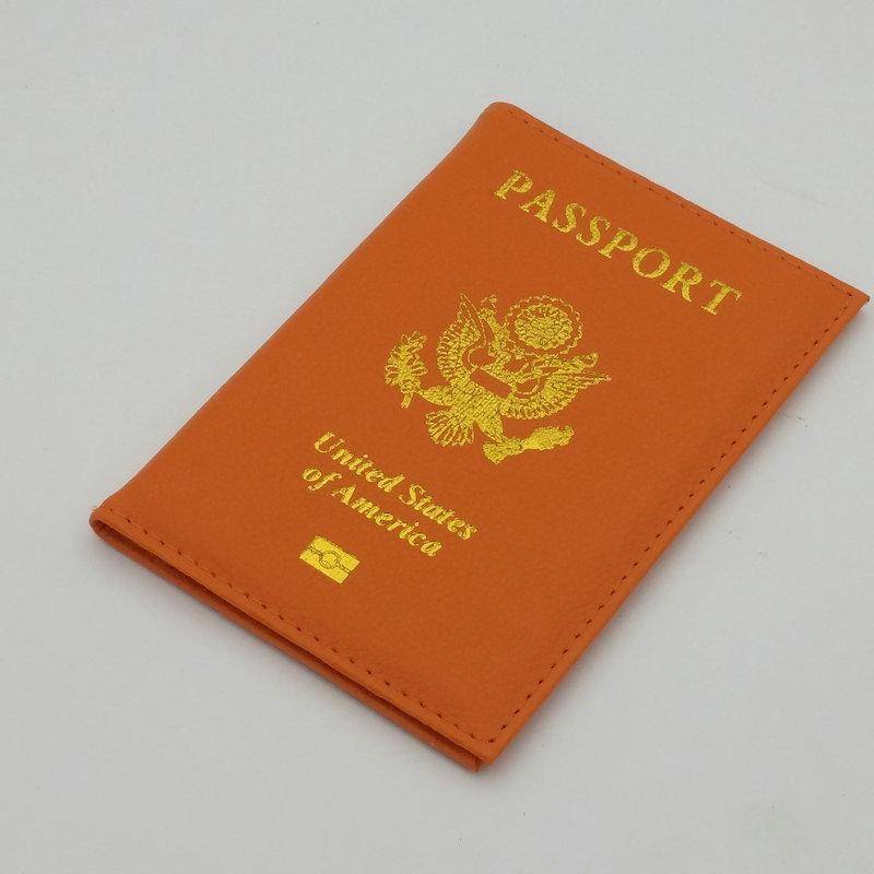 Personalisierte Leder USA Passhülle Personalisierter Reisepasshalter Amerikanische Geldbörse Hüllen für Reisepässe Mädchen Amerika orange von Joom DACH