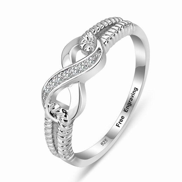 Personalisierter Ewigkeitsring aus 925er Sterlingsilber für Damen mit Gravur, Unendlichkeitsringe, Eheringe für Sie 8 von Joom DACH