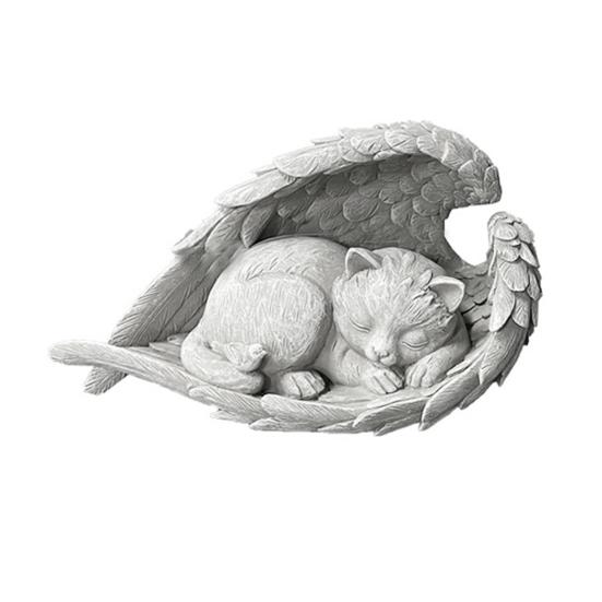 Personalisierter Katzen-Gedenkstein für den Garten Harz Grabstein Markierung mit Ewiger Liebe und Erinnerung Schutzengel Skulptur Emotionales Souvenir Cat von Joom DACH