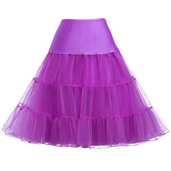 Petticoat Unterrock Damen Retro Vintage Rock Kleid Krinoline Petticoat Rockabilly Unterrock für Hochzeit L violett von Joom DACH