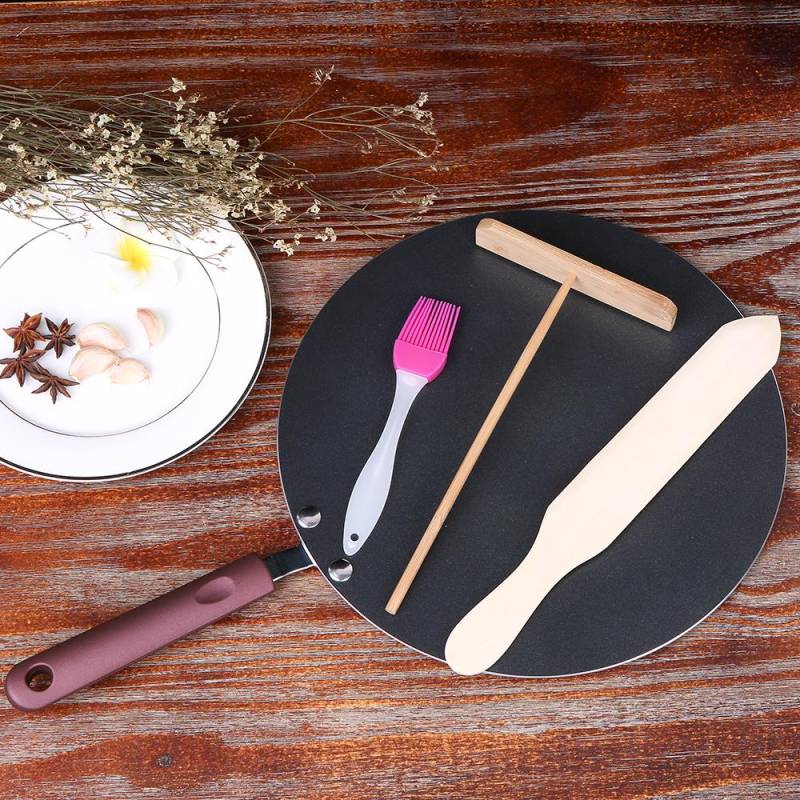 Pfannkuchenpfanne Crêpe Maker Flache Pfanne Grillpfanne mit Spreader & Spatel Crêpe Maker Grill von Joom DACH