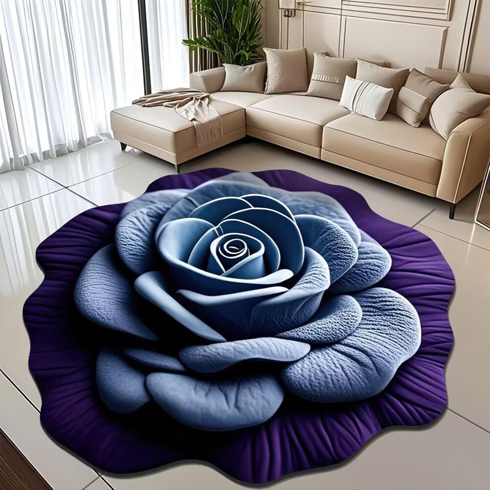 Pfingstrose Blume Fußmatte Zuhause Wohnzimmer Teppich Schmutzabweisend Pflegeleicht Badematte Saugfähige Türmatte Für Küche Badezimmer Eingangsbereich 80*80cm violett von Joom DACH