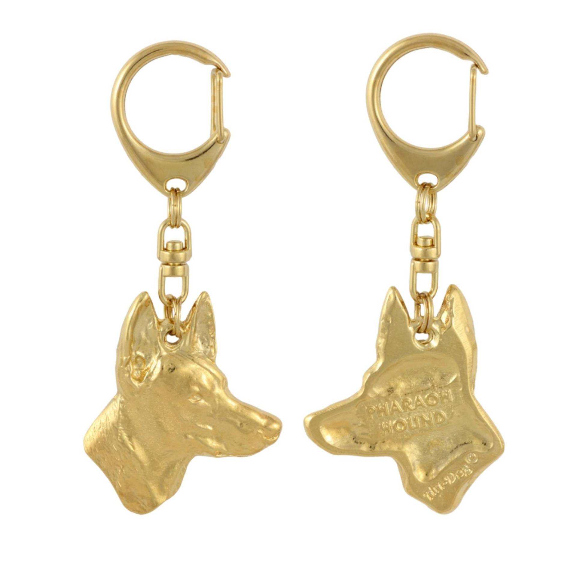 Pharaonenhund, Kelb tal-Fenek - Vergoldeter Schlüsselanhänger mit Hund in Geschenkbox, Handtaschendekoration, Luxusaccessoire der Marke Art-Dog von Joom DACH