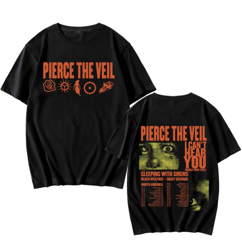 Pierce The Veil I Can't Hear You World Tour T-Shirts Unisex Beidseitig bedruckte Baumwoll-T-Shirts Herren Damen Musik-T-Shirts Rockband Punk Tops M schwarz Pierce The Veil I Can't Hear You World Tour T-Shirts Unisex Beidseitig bedruckte Baumwoll-T-Shirts Herren Damen Musik-T-Shirts Rockband Punk Tops M schwarz von Joom DACH