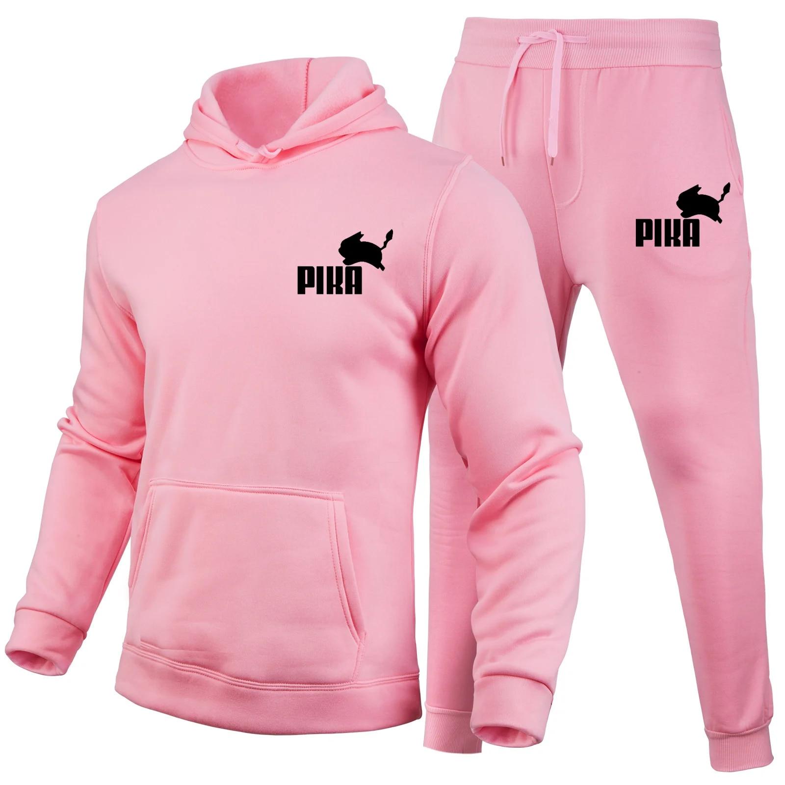 Pika Hoodie Set Damen Hoodies Anzüge Outdoor Fitness Laufen Mode Sportanzug Kapuzenpullover im Frühlings- und Herbststil 2XL von Joom DACH