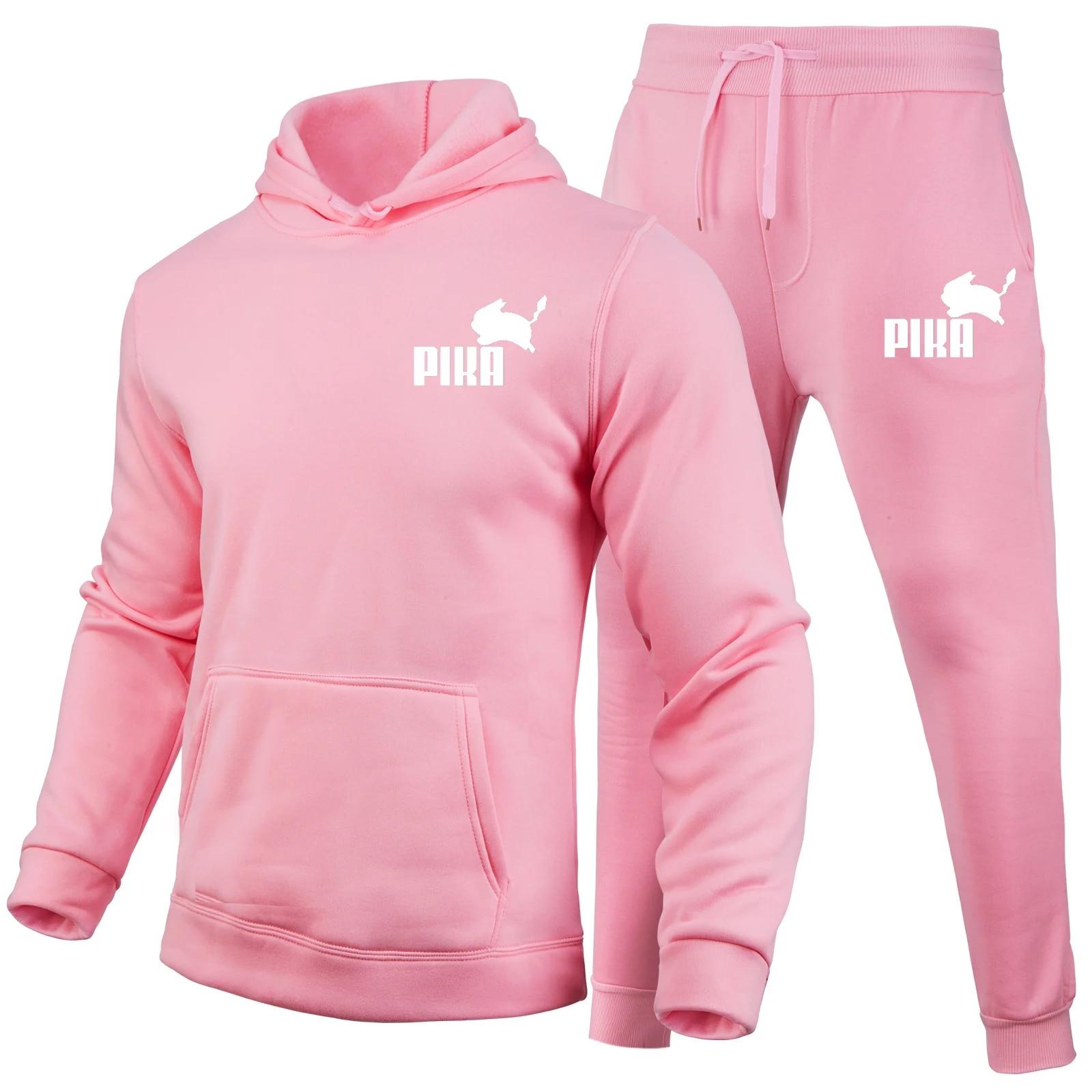 Pika Hoodie Set Damen Hoodies Anzüge Outdoor Fitness Laufen Mode Sportanzug Kapuzenpullover im Frühlings- und Herbststil 3XL von Joom DACH