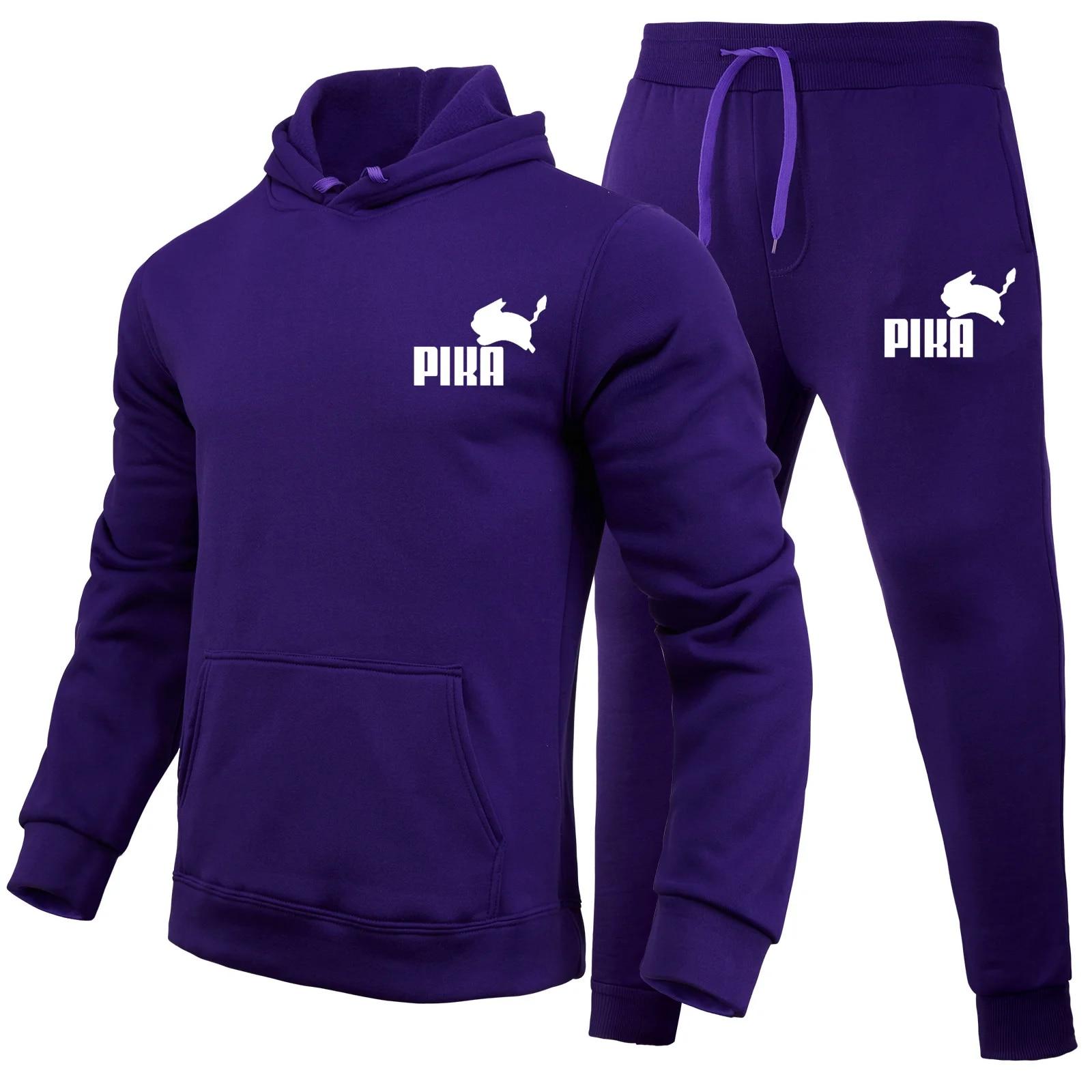 Pika Hoodie Set Damen Hoodies Anzüge Outdoor Fitness Laufen Mode Sportanzug Kapuzenpullover im Frühlings- und Herbststil M von Joom DACH