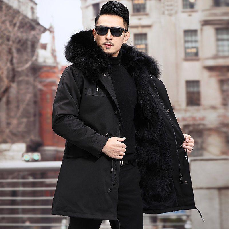 Pike Suit Herren Mittellange bis lange warme Lederjacke Dicke übergroße Kunstpelzjacke 5XL von Joom DACH