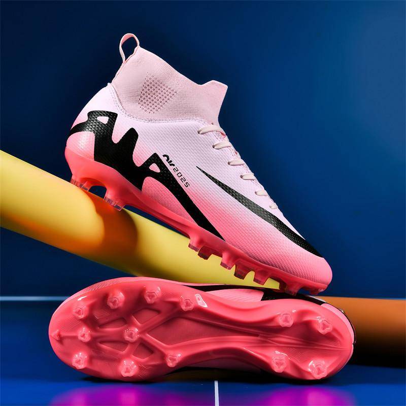 Pinke High-Top-Fußballschuhe AG-Stollen Herren und Damen Erwachsene Weltmeisterschaft Studenten Kinder TF Nocken Rasen Wettkampftraining 41 von Joom DACH