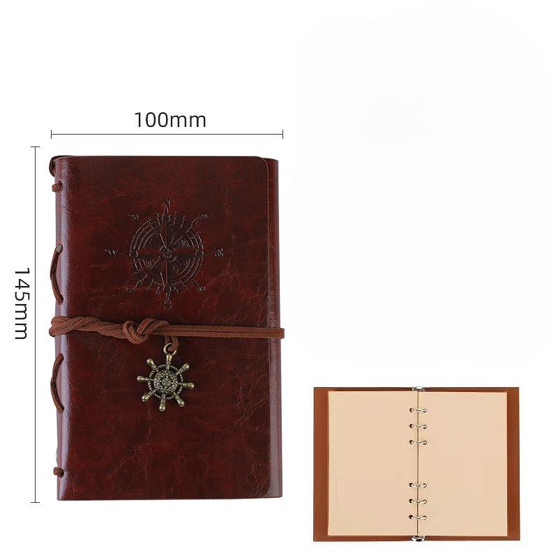 Piraten-Tagebuch, modisches Persönlichkeits-Notizbuch, Tagebuch, Spiral-Ringbuch, Tagebuch, Retro-Buch dunkelbraune von Joom DACH