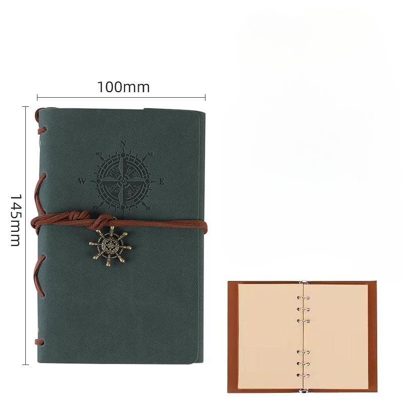 Piraten-Tagebuch, modisches Persönlichkeits-Notizbuch, Tagebuch, Spiral-Ringbuch, Tagebuch, Retro-Buch grün von Joom DACH
