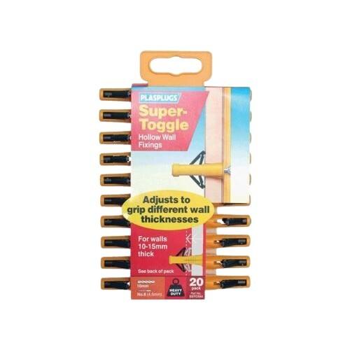 Plasplugs Super Toggle Hohlwandanker (Packung mit 20) One Size schwarz/gelb von Joom DACH