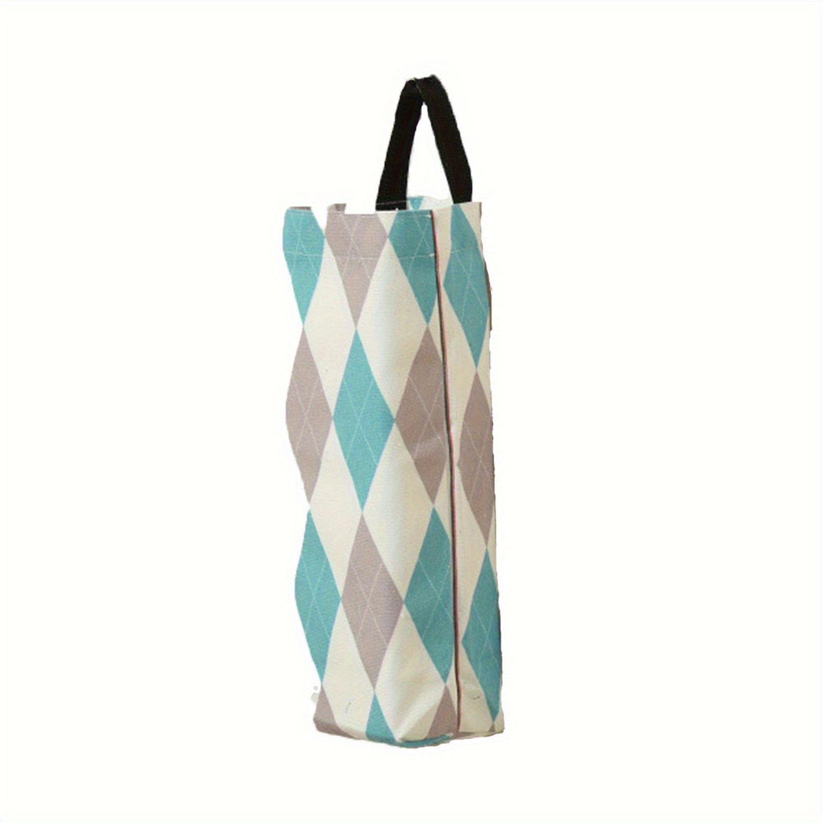 Plastiktütenhalter, Einkaufstütenhalter, Müllbeutelhalter, Organizer, Stoffhängeaufbewahrung, Spender, Atmungsaktives Tuch, Müllbeutel Blue and white spelling von Joom DACH