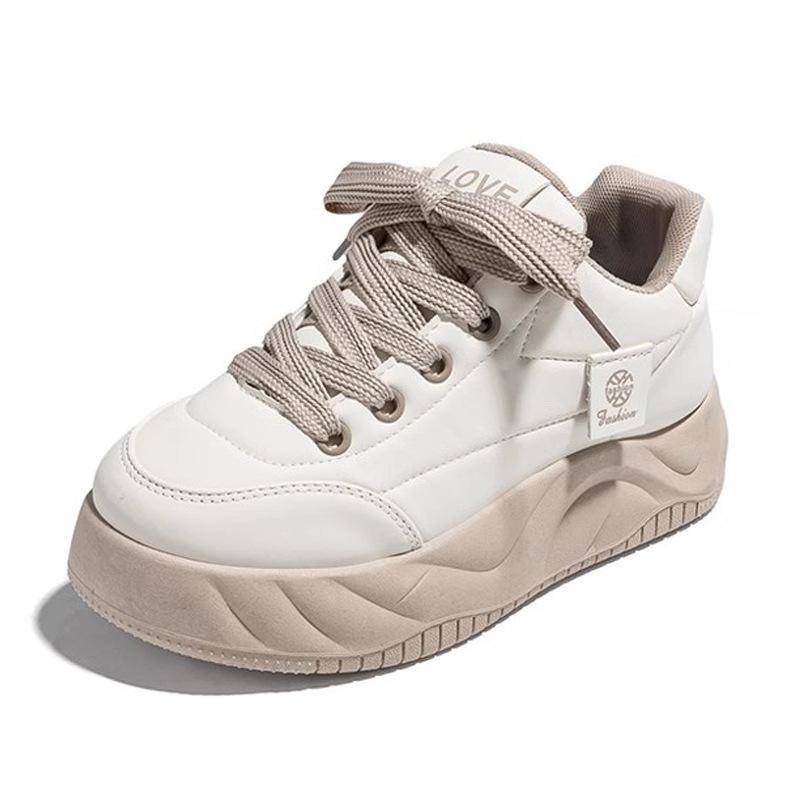 Plateau Dad Schuhe Damen Neu Frühling Leder Atmungsaktiv Weiche Sohle Lässiger Sneaker 40 von Joom DACH