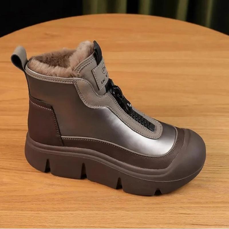 Plateau Damen Pelz Schnee Stiefeletten Flats Leder Kurzer Plüsch Baumwolle Schuhe Trend Mode Sneakers Warm Neu Gemütlich 40 von Joom DACH