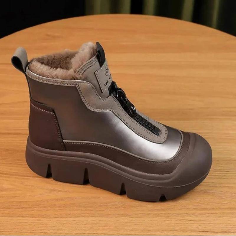 Plateau Damen Pelz Schnee Stiefeletten Flats Leder Kurzer Plüsch Baumwolle Schuhe Trend Mode Sneakers Warm Neu Gemütlich 40 von Joom DACH