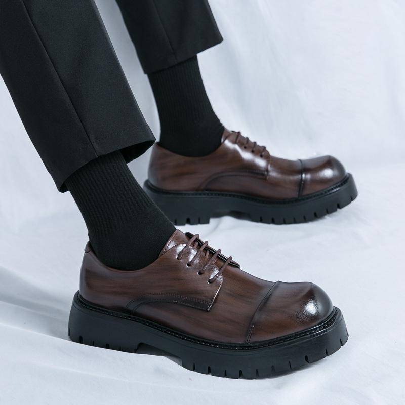 Plateau Herren Innenhöhe erhöhen Business Dress Derby Schuhe Britische Casual Lederschuhe 42 von Joom DACH