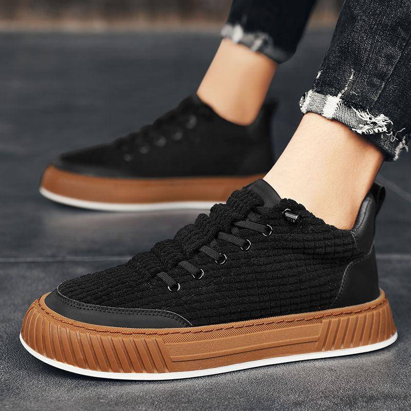 Plateau-Herrenschuhe mit vulkanisierter Sohle, neue modische Freizeitschuhe für Herren, lässige Qualität, atmungsaktive Hombre-Sneakers 44 schwarz von Joom DACH
