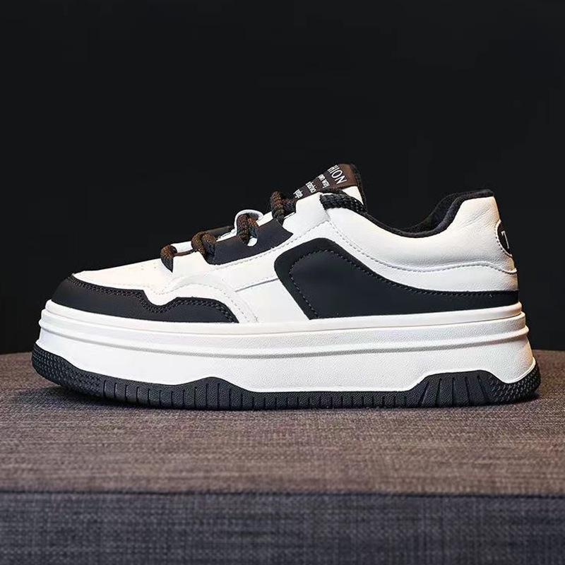 Plateau-Leder-weiße Schuhe Damen Neue Herbst-modische stilvolle Höhe zunehmende Freizeit-Board-Schuhe Sneaker 40 von Joom DACH
