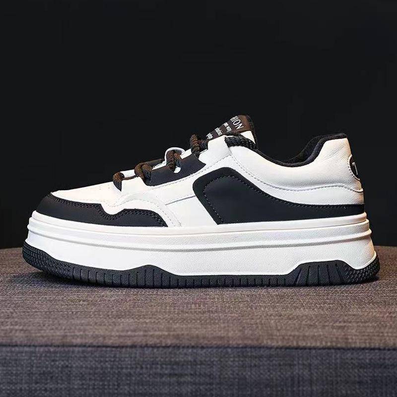 Plateau-Leder-weiße Schuhe Damen Neue Herbst-modische stilvolle Höhe zunehmende Freizeit-Board-Schuhe Sneaker 40 von Joom DACH